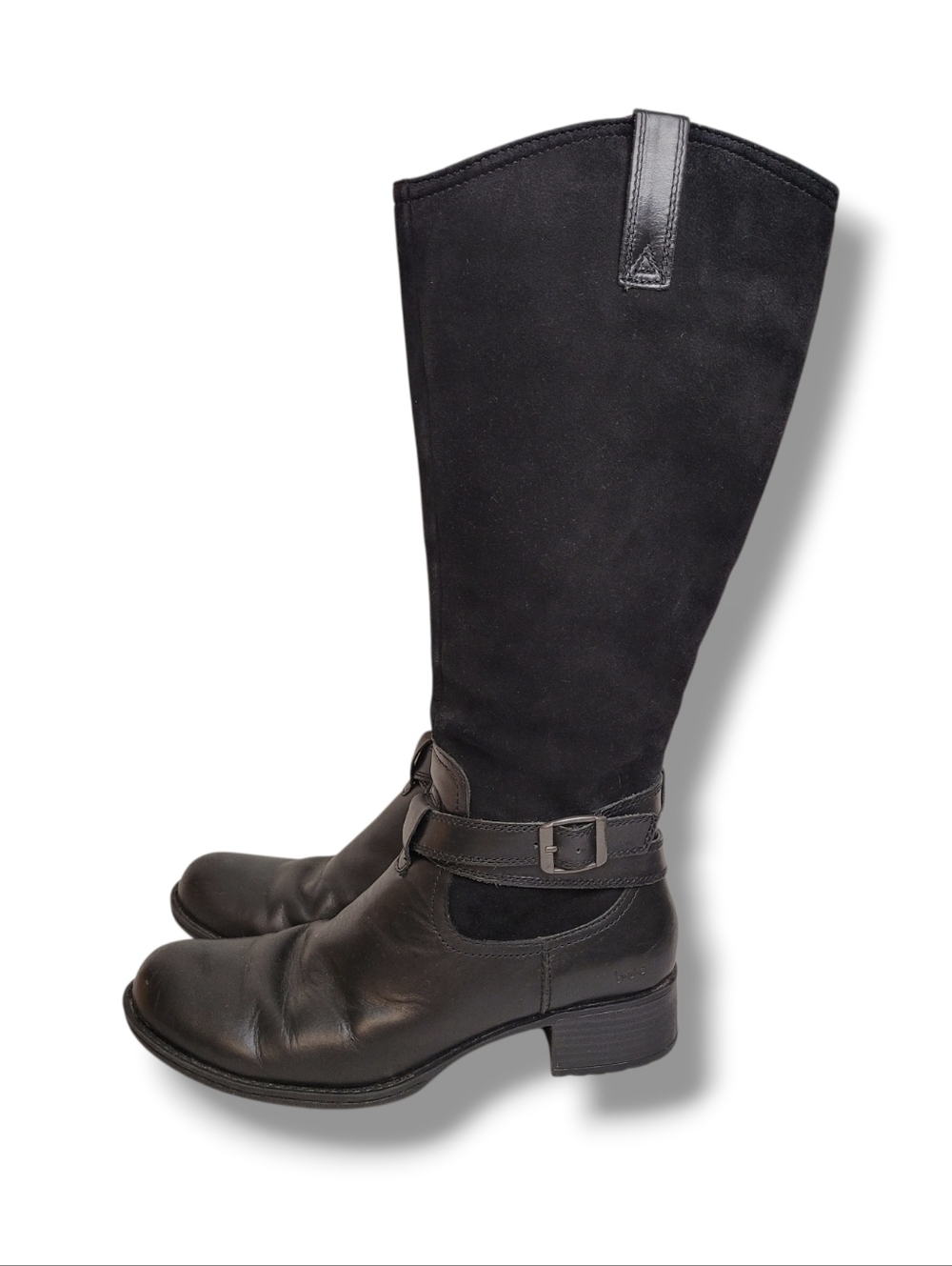 Boc Black Leather Knee-High Equestrian Riding Boots Size 8